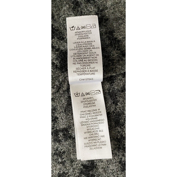 Cynthia Rowley Jacket Womens Large Wool Blend Plaid Wrap Sweater Hipster Coat - Picture 12 of 16